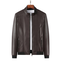 Men's Oversized Stand Collar Leather Jacket