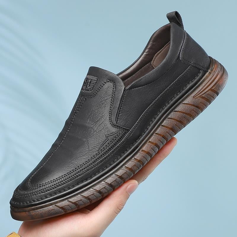 Men's Soft-soled Wear-resistant Low-top Casual Leather Driving Shoes