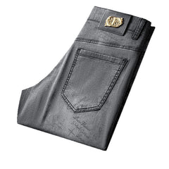 Men's Printed High-end Stretch Slim Straight Jeans