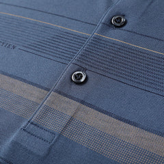 Cotton lapel striped business casual polo shirt