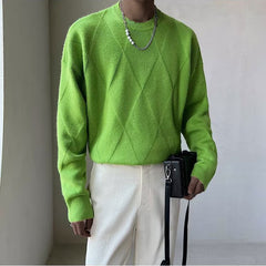 Men's New Large Size Round Neck Loose Knitted Sweater