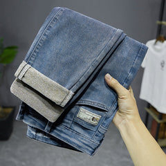 Men's Slim Straight Loose High-end Soft Denim Jeans
