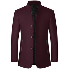 Men's Woolen Stand Collar Blazer