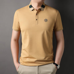 New Lapel Casual Solid Color Polo Shirt