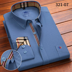 100% Cotton Men's Casual Plaid Long-sleeved Shirt