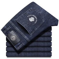 Men's Business Elastic Straight Embroidered High-end Fashion Jeans
