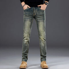 Vintage stretch straight-leg jeans