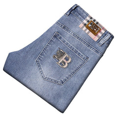 Men's Casual Embroidered Stretch High-end Jeans