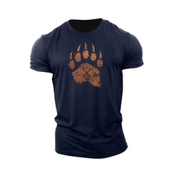 Fashionable Bear Paw Print Crew Neck T-shirt