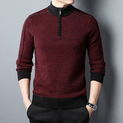 Men's Half Open Collar Zipper Knitwear