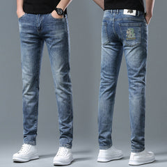 Men's Elastic Business Casual Embroidered Comfortable Jeans