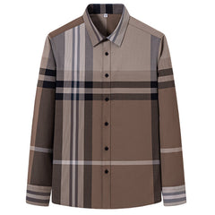 Men's High-end Fashion Casual Plaid Long-sleeved Shirt