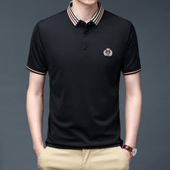 New business casual ice silk polo shirt
