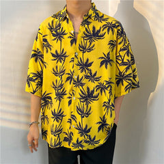 New Men's Casual Large Size Beach Vacation Hawaiian Print Shirt