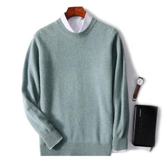 2023 New Men's Round Neck Casual Business Knitted Cashmere Sweater