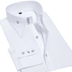 New high-end crystal diamond button color matching business shirt