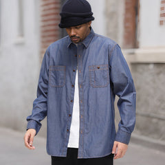 Men's Cotton Non-iron Casual Denim Shirt
