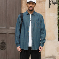 Men's Cotton Non-iron Casual Denim Shirt