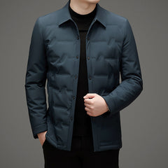 Lightweight casual lapel white duck down jacket