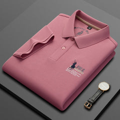 Men's New Pure Cotton Business Embroidered Polo Shirt
