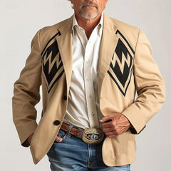 Men's Casual Printed Western Style Fashion Blazer