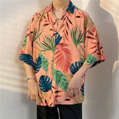 New Men's Casual Large Size Beach Vacation Hawaiian Print Shirt