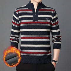 Men's Pullover Fleece Thickened Half Zipper Sweater