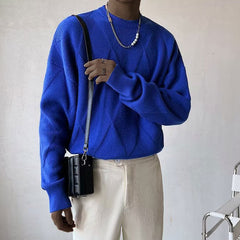 Men's New Large Size Round Neck Loose Knitted Sweater