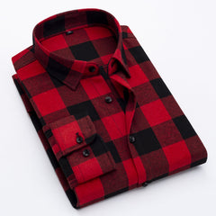 Men's Casual Long Sleeve Plaid Shirt