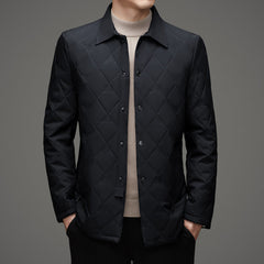 Men's plaid lapel cotton jacket