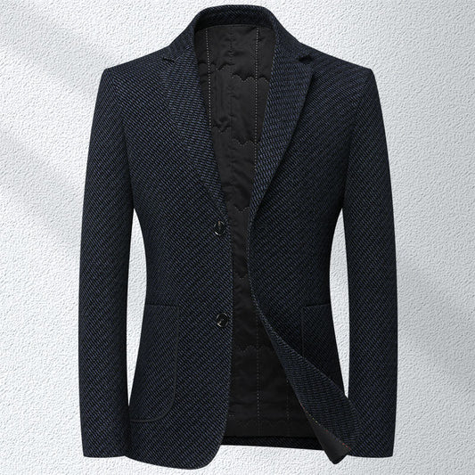 Men's Nylon Elastic Non-iron and Cotton Thickened Casual Blazer