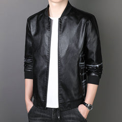 New Men's High Quality Stand Collar Leather Jackets