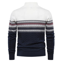 2023 Men's New Stand Collar Half Zipper Knitted High Quality Sweater