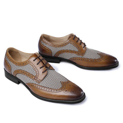 2023New High Quality Retro Fashion Denim Leather Shoes