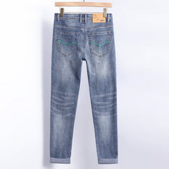 Men's High-end Quality Embroidered Stretch Jeans