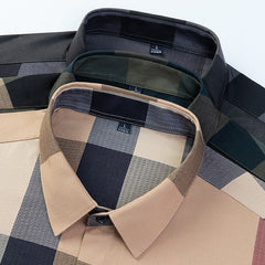 Men's Non-Iron Fashion Plaid Long Sleeve Shirt