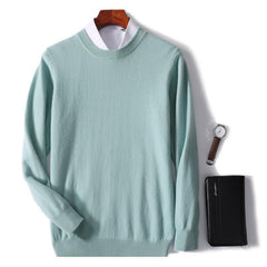 2023 New Men's Round Neck Casual Business Knitted Cashmere Sweater