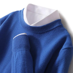 2023 New Men's Round Neck Casual Business Knitted Cashmere Sweater