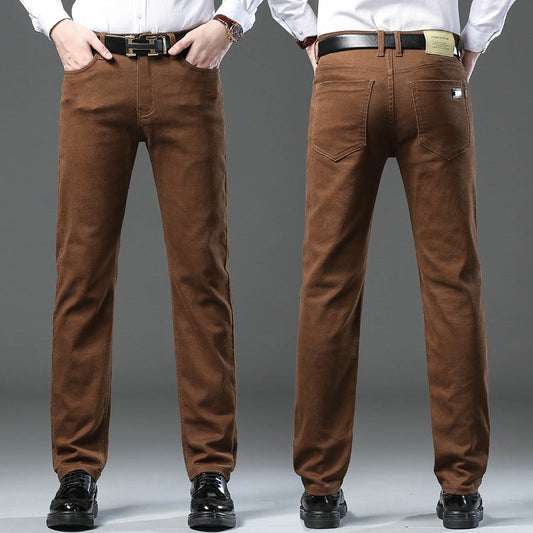 Men's Straight Elastic Business Casual Trousers