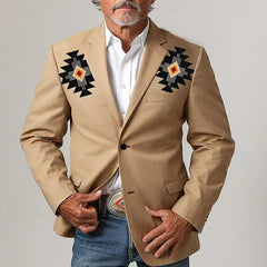 Men's Casual Printed Western Style Fashion Blazer