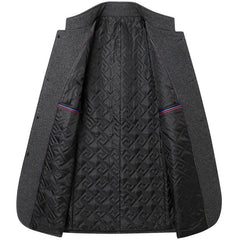 Men's Woolen Stand Collar Blazer