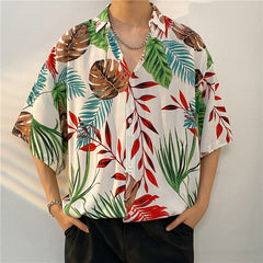 New Men's Casual Large Size Beach Vacation Hawaiian Print Shirt