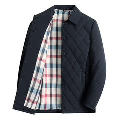Men's plaid lapel cotton jacket