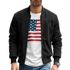 Men's Suede Stand Collar Slim Casual Jacket