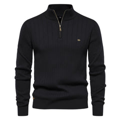 Men's Stand Collar Half Zip High Quality Sweater