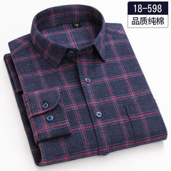 Men's 100% Cotton Long Sleeve Plaid Shirt