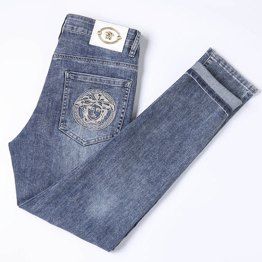 Embroidered slim-fit premium jeans