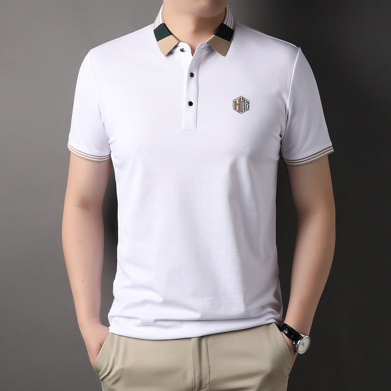 New Lapel Casual Solid Color Polo Shirt