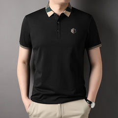 New Lapel Casual Solid Color Polo Shirt