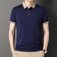 New loose solid color polo shirt